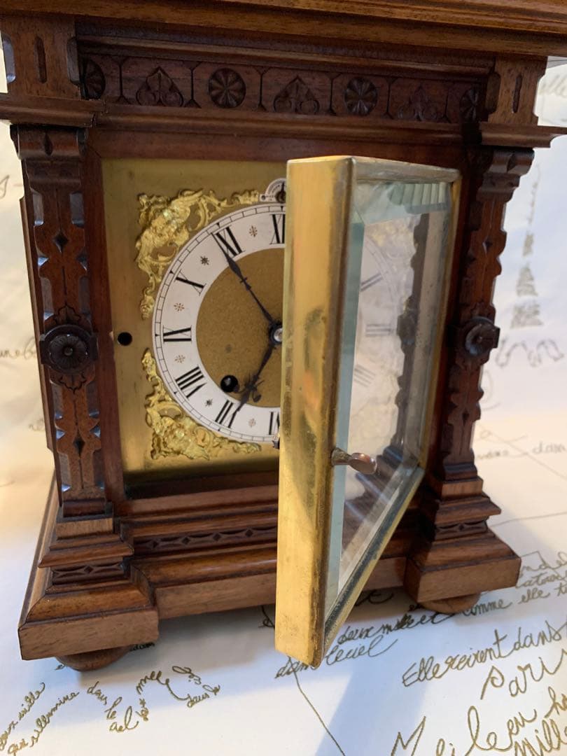 ドイツ製　訳ありアンティーク置時計ウェストミンスターチャイム！美しく鳴ります！