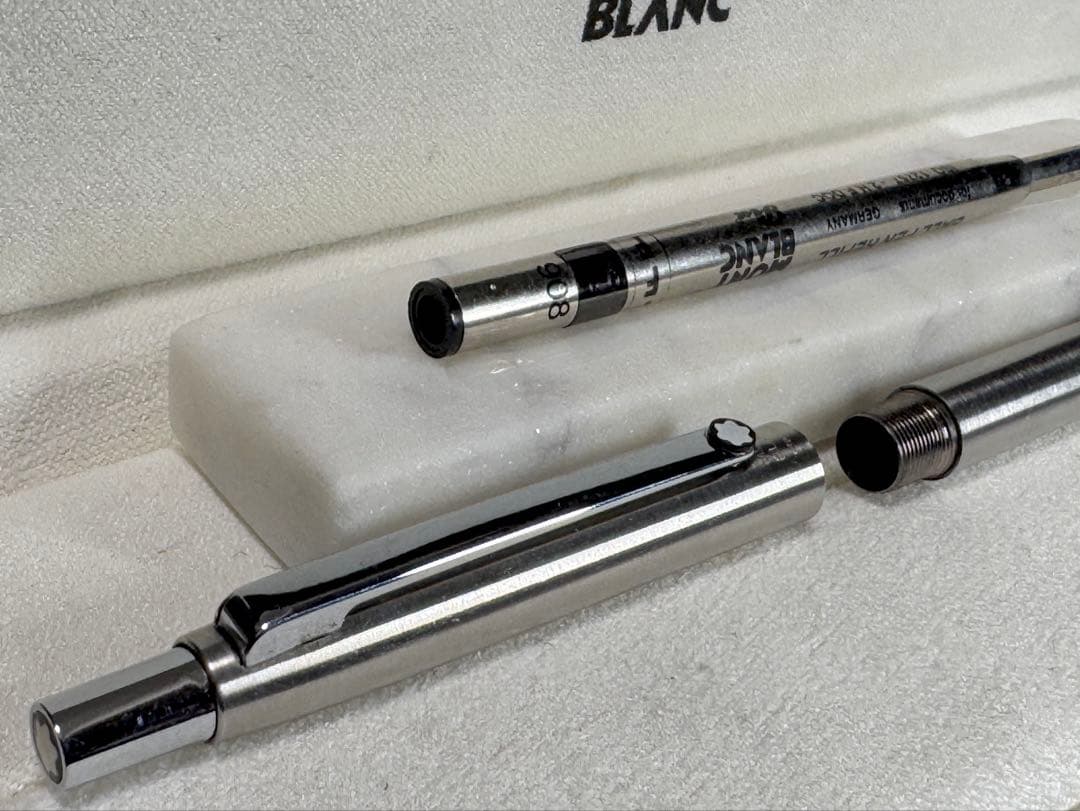 【新品同様】MONT BLANC 1990S シルバーボールペン　スリムライン