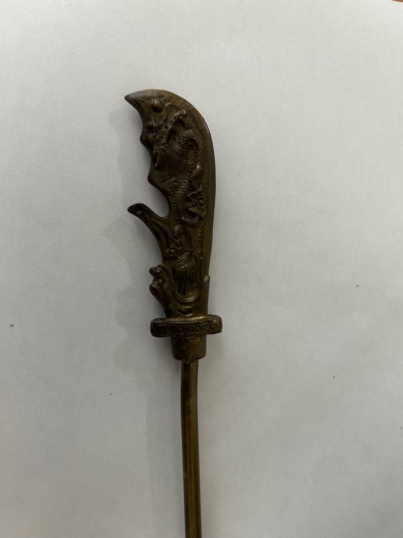 関羽 雲長 銅像 槍を持つ立ち姿約28cm 三国志 武財神 商売繫盛 開運 風水