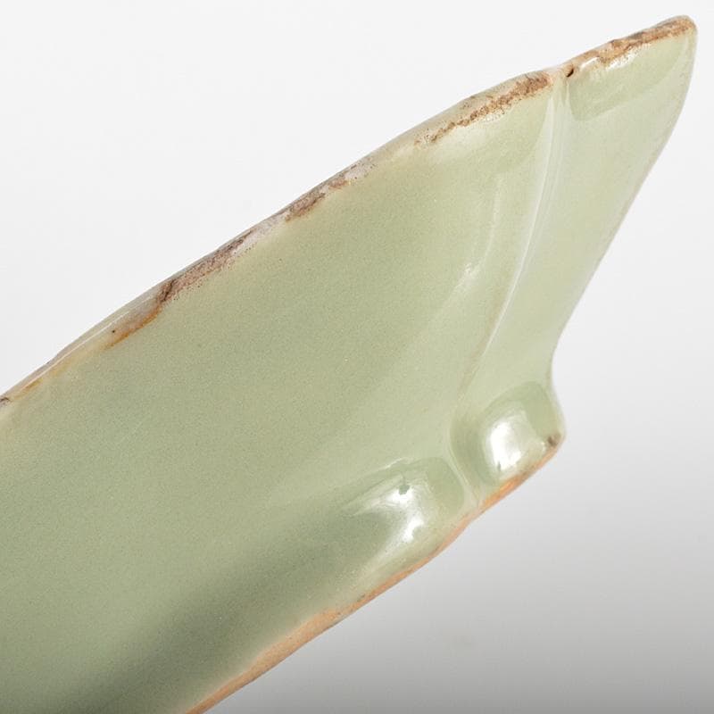 中国　天龍寺青磁　魚文　菓子鉢　時代箱　F　R7016