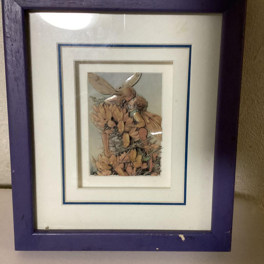 エンゼル　　工藝品　　　素材不詳　　　額装仕立て　　取り外し不可　レア品