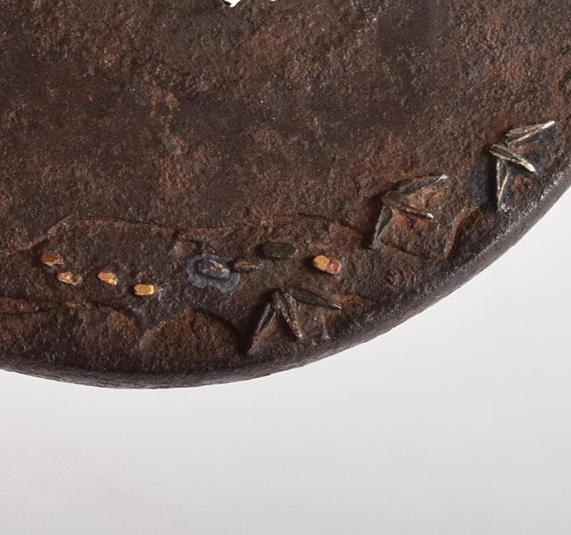 武具　刀装具　古鉄金銀象嵌　鍔　V　R4872