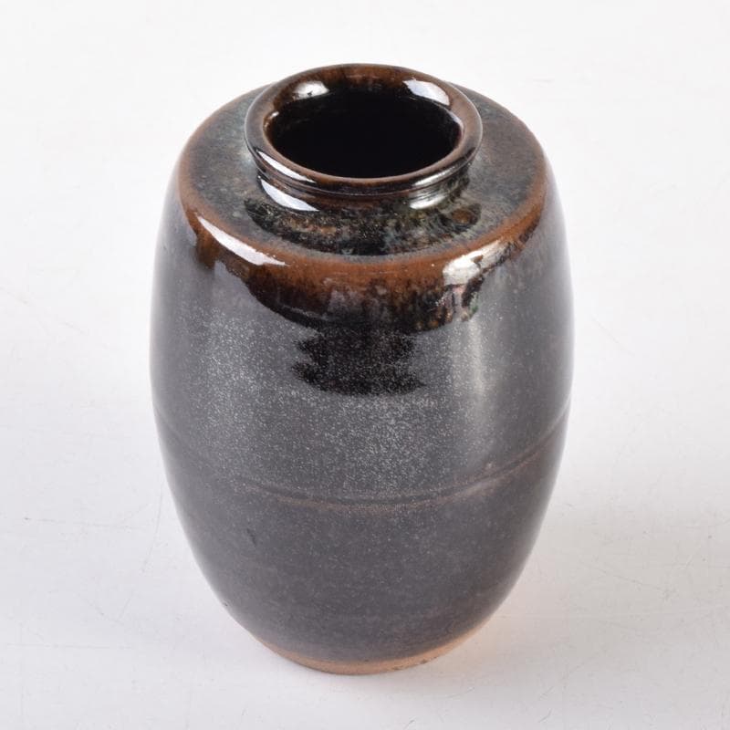 茶道具　京焼　平安喜山造　肩衝茶入　仕覆付　共箱　V　6994