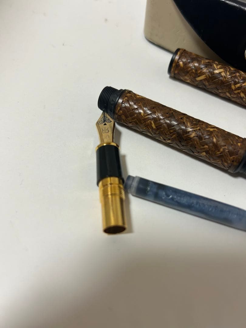 プラチナ万年筆 出雲竹編　 横網代　虎斑（とらふ） 18Kペン先