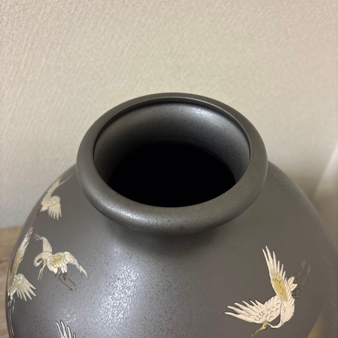 大型　特大　真峰　高岡銅器　花瓶　飾り壺　ビンテージ〈検 茶道　池坊　立花　置物