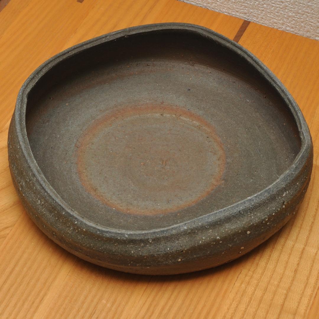 屋代剛右 伊部 四方鉢 焼締