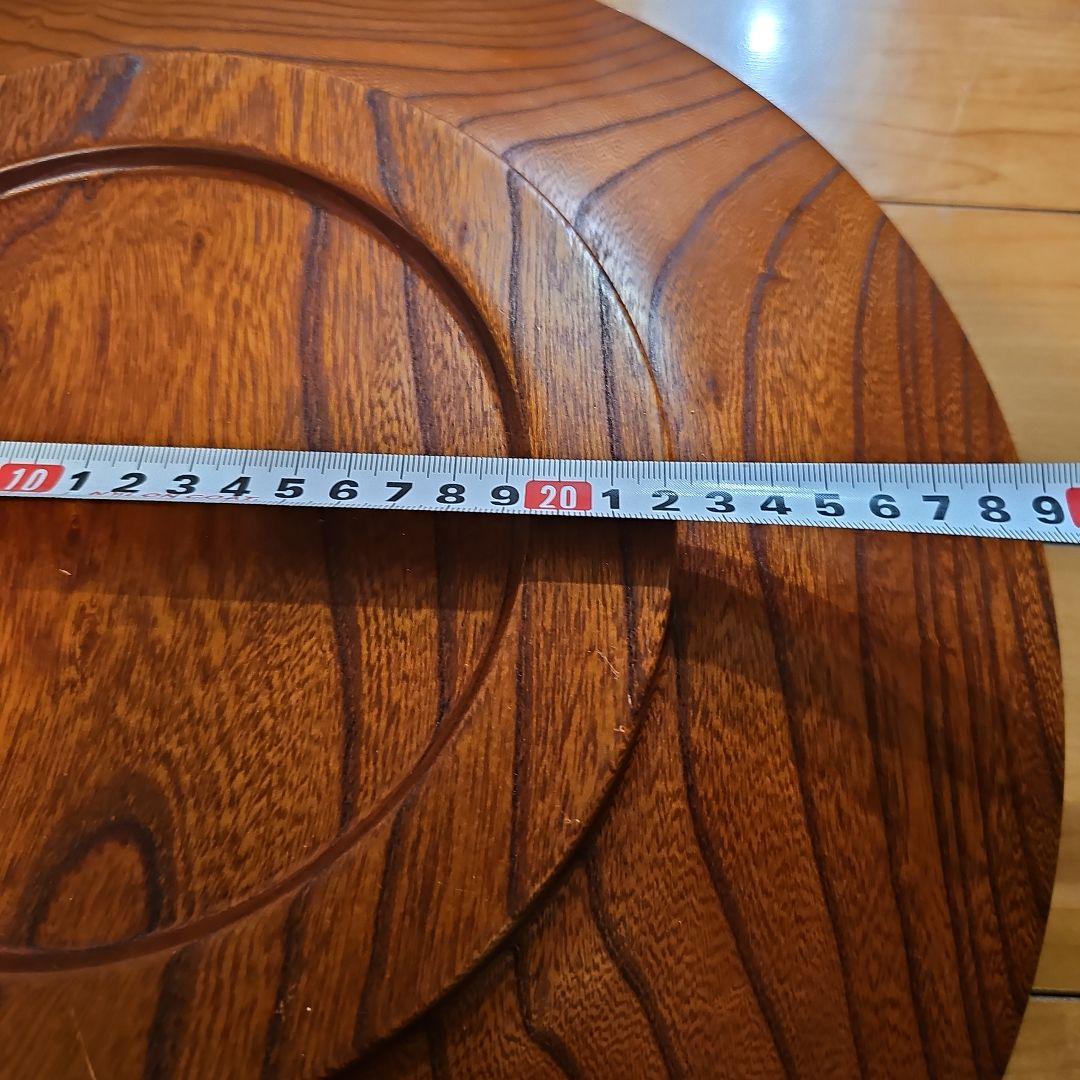 ふき漆　飾り盆40cm　木地挽き