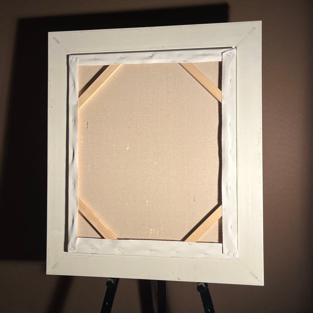 ★秀作★ 手書き油絵 ゴッホ 花瓶のバラ額付 肉筆絵画 インテリア 油彩画