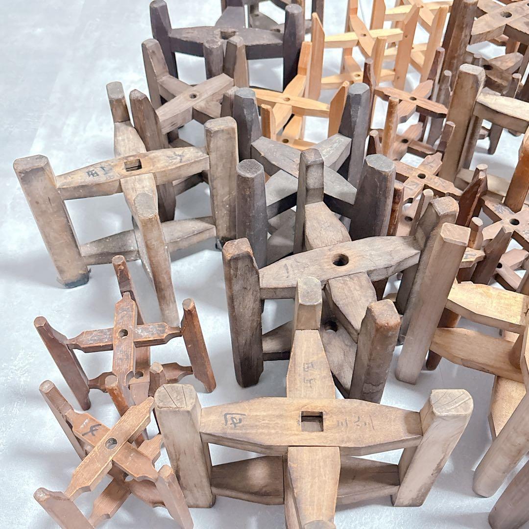 レトロ古民具 木製 糸巻き 木枠 糸車 アンティーク 骨董 30個 セット