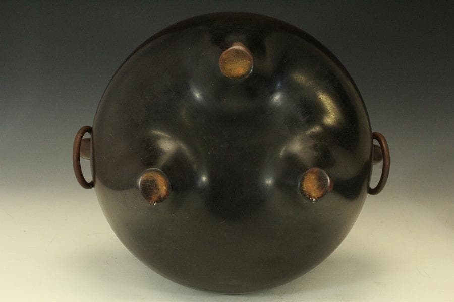 畠春斎作 伝 銅 風炉釜 茶道具 未使用(LC434)