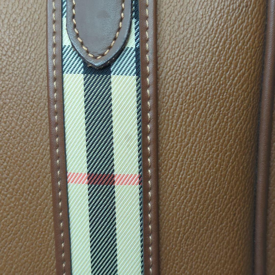 美品✨バーバリー シューズバッグ レザー ブラウン ノバチェック ゴルフ