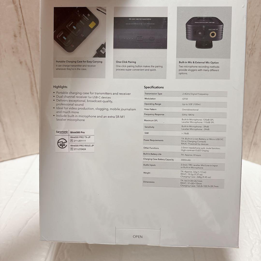 ワイヤレスマイク　ピンマイク　撮影　取材　Blink500 Pro B6