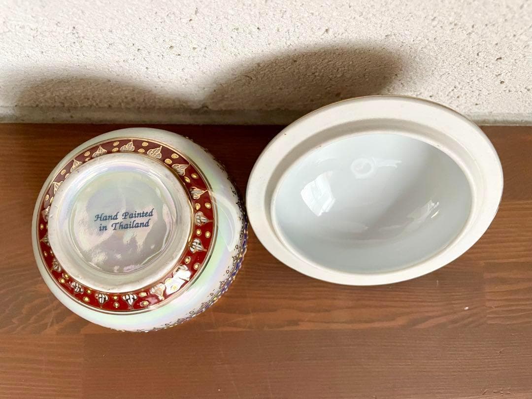 未使用 ベンジャロン焼 茶器 ティーセット カップ 小物入れ ポット タイ 高級