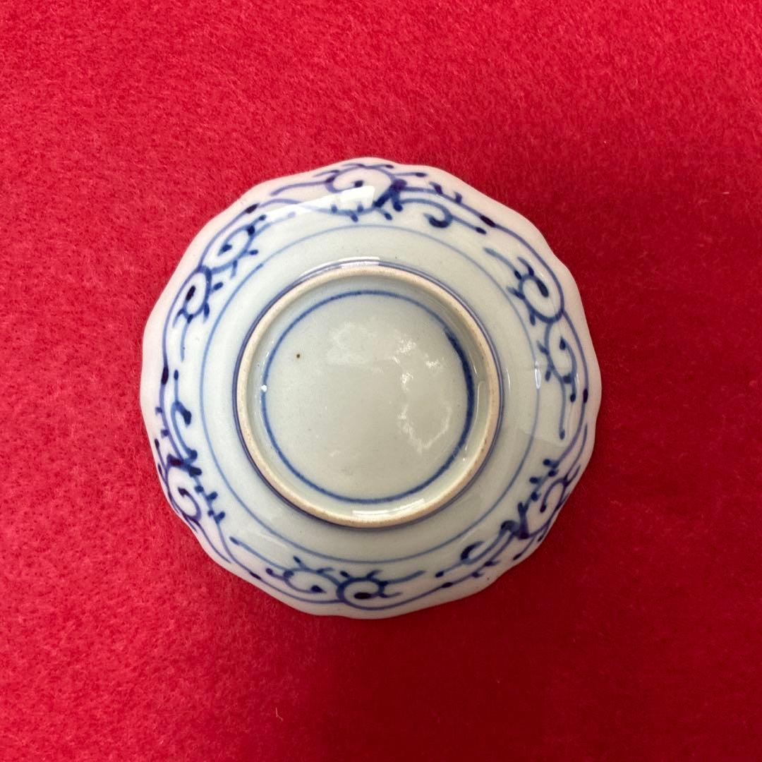 古伊万里　金彩　菊型　豆皿　小皿 5客