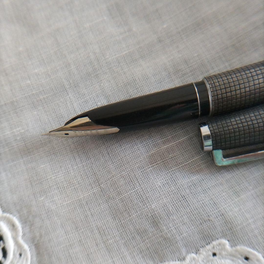 PILOT 18KWG スターリングシルバー 万年筆 シルバーン 格子