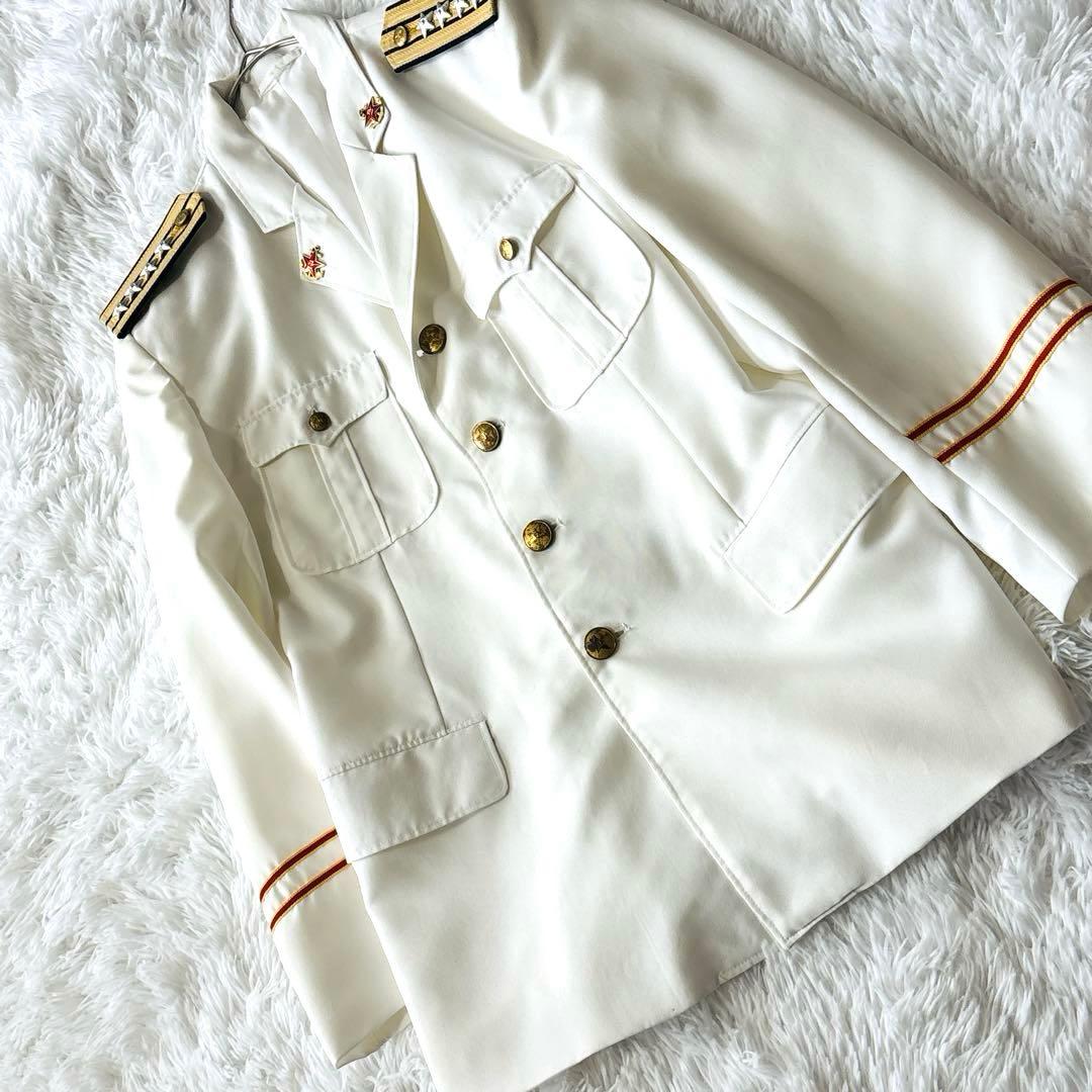 ソ連海軍 日本海軍　白ジャケット 大佐肩章付（本物か詳細不明）ヴィンテージ　仮装