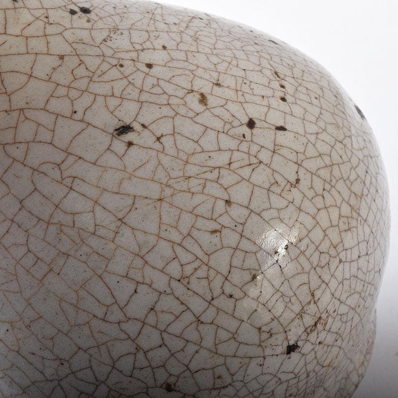 中国　哥窯　白磁　金糸鉄線　氷裂文　碗口瓶　時代箱　M　R8777