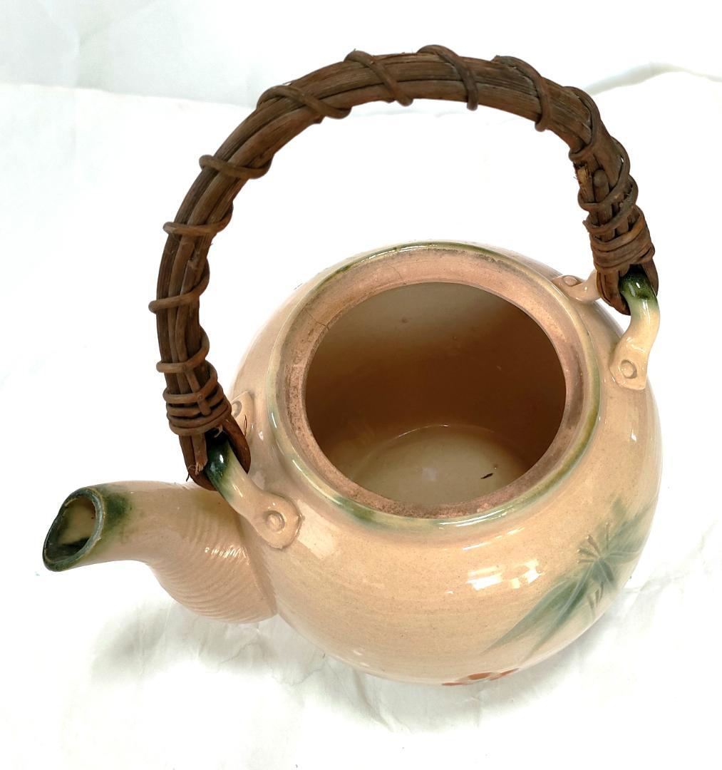 陶器 急須 梅・笹・松葉 レトロ Ae-304