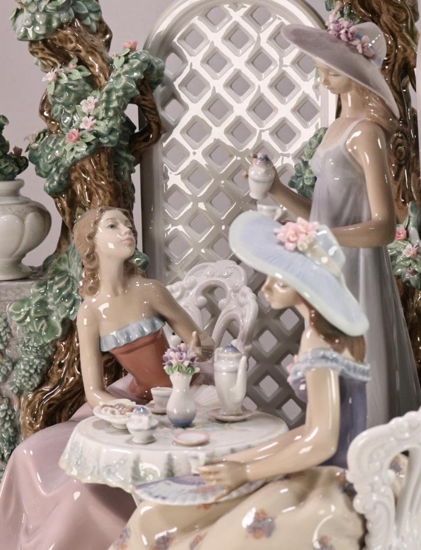 BK202 LLADRO　限定　387/2000体　テラスでお茶を　台座　保証書