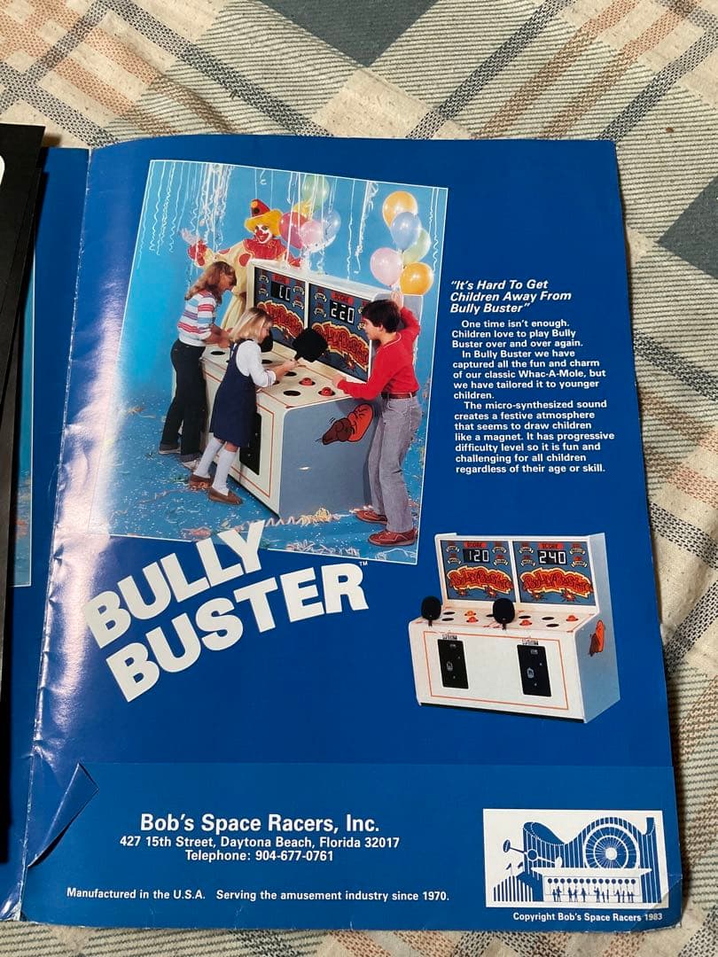 1983年 WHAC A MOLE他、アメリカのアーケードゲーム筐体カタログ集。