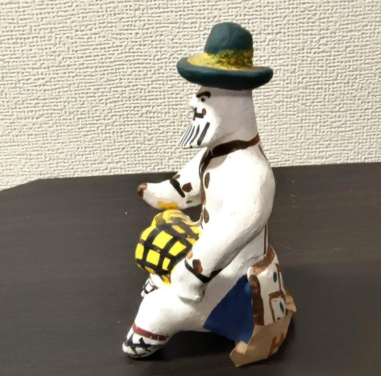 旧ソ　伝統工芸品　民芸品　ディムカヴァ・ディムコヴォ 土人形　楽器弾き人形