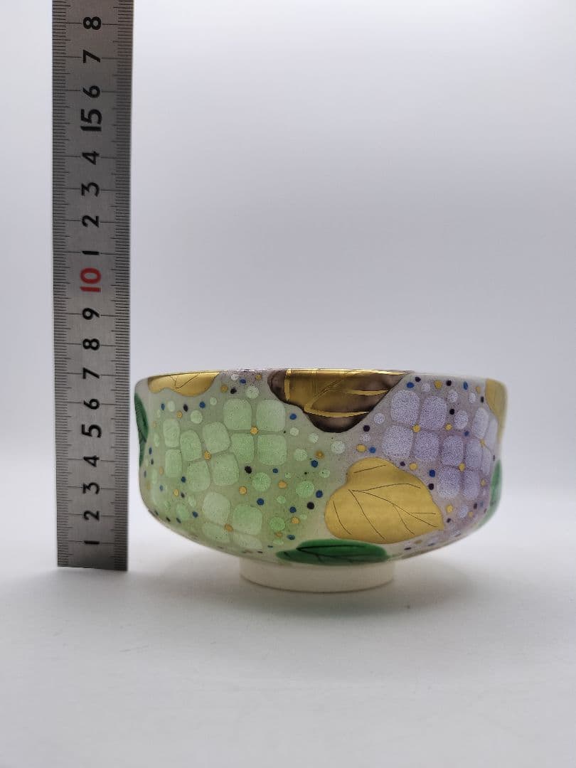 c844 茶碗 紫陽花 陽炎園 木箱 茶道具 古物