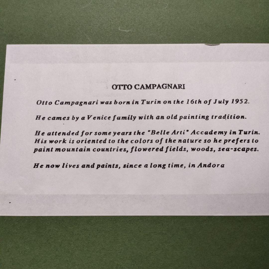 \"油彩画\"Ottorino Campagnari『ポピーフィールド』直筆サイン入