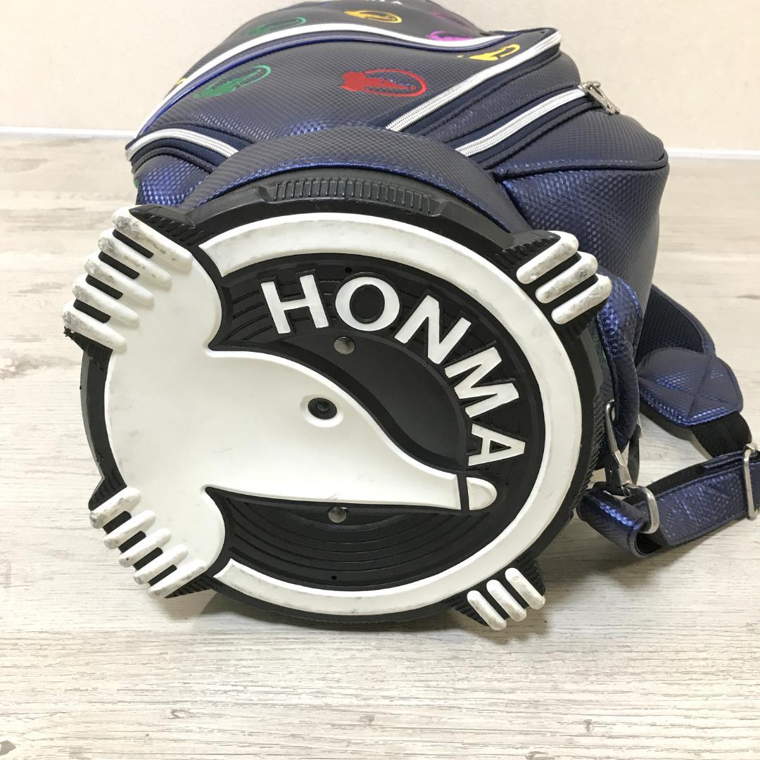 【美品】HONMA 本間ゴルフ キャディバッグ 8.5型 もぐら柄 レインボー