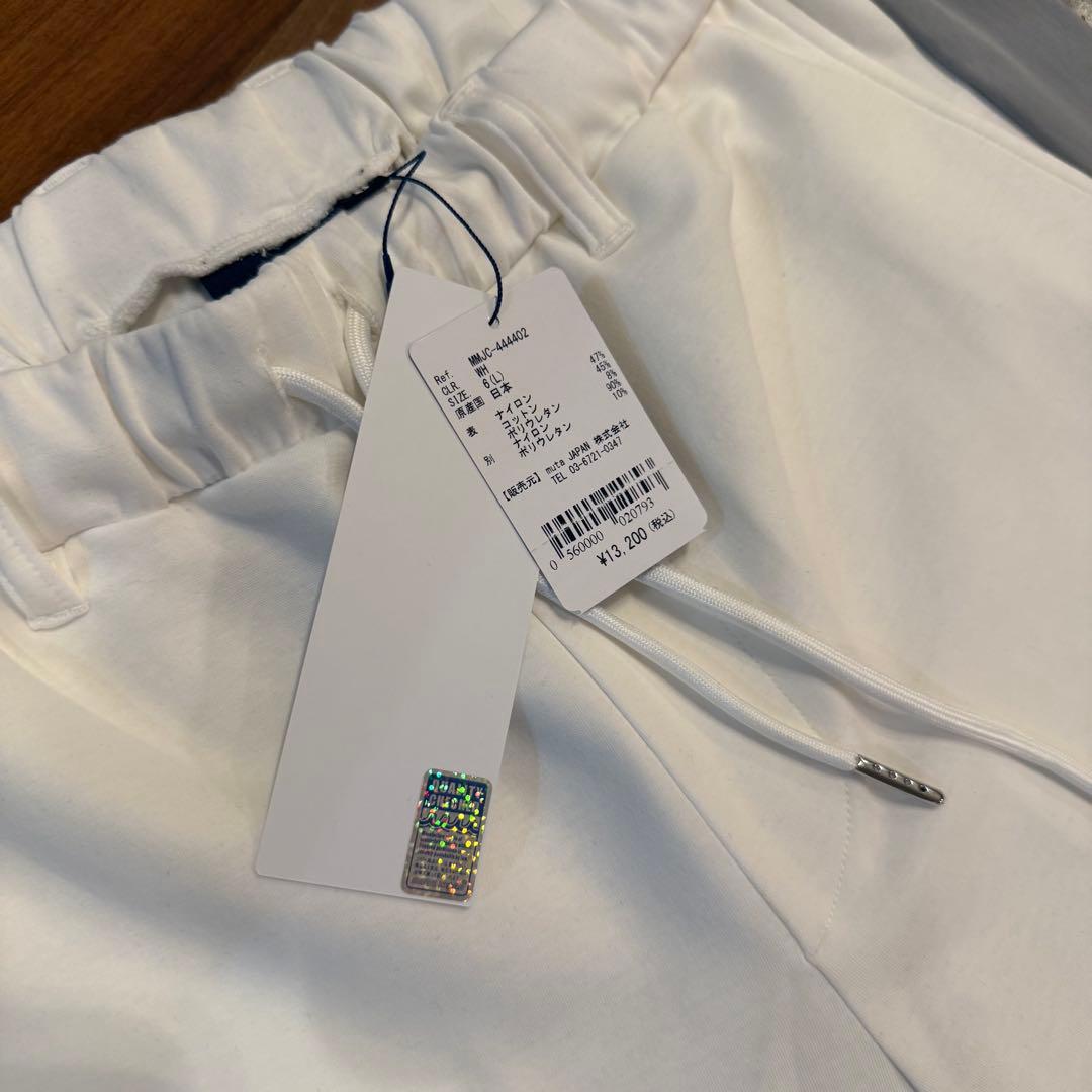 新品タグ付 ムータマリン セットアップ ポロシャツ ハーフパンツ 白×灰 L相当