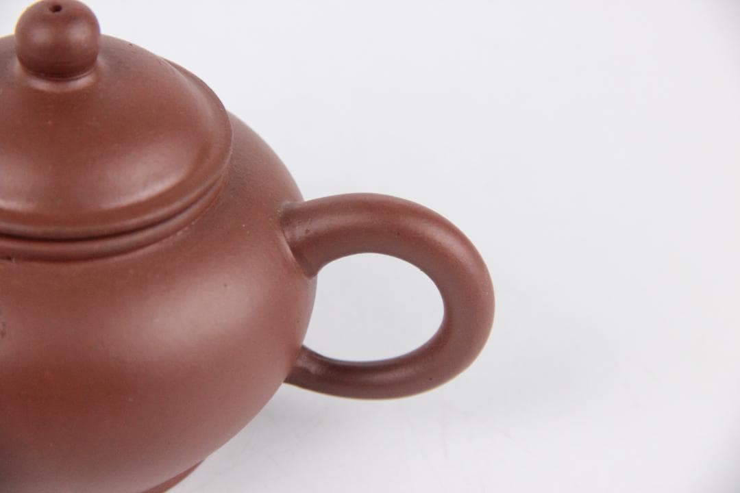 荊渓惠孟臣製 唐物 朱泥 水平 壺 煎茶 急須 紫砂 宜興 窯 ES1-14