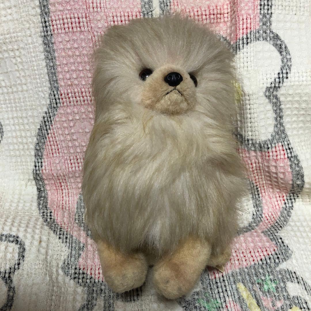レトロ　ぬいぐるみの三英　ポメラニアン　犬　ぬいぐるみ　中古品