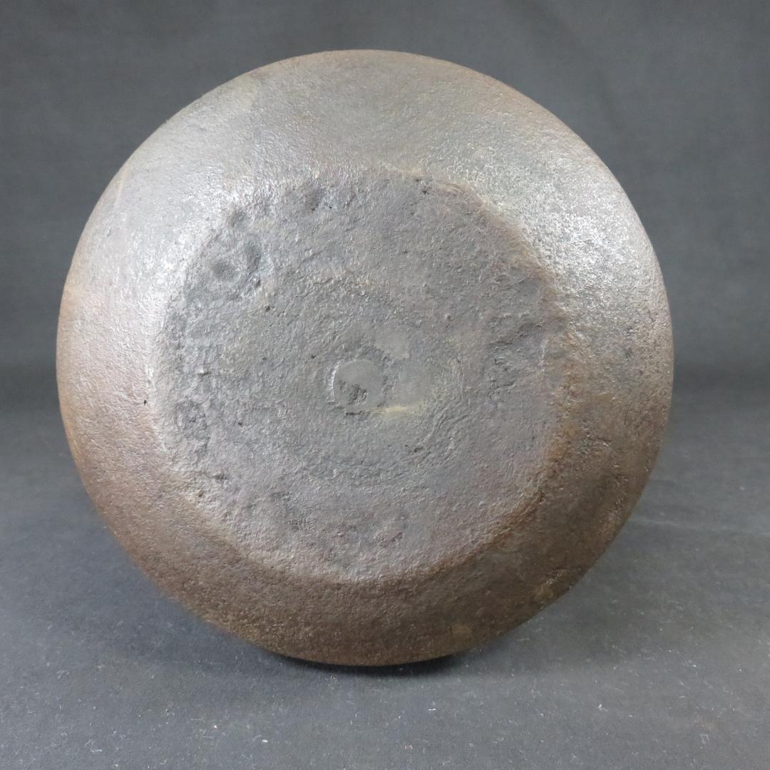 筒釜 茶釜 竹 梅 錆あり 合い箱 木箱 茶道具 茶器 銅