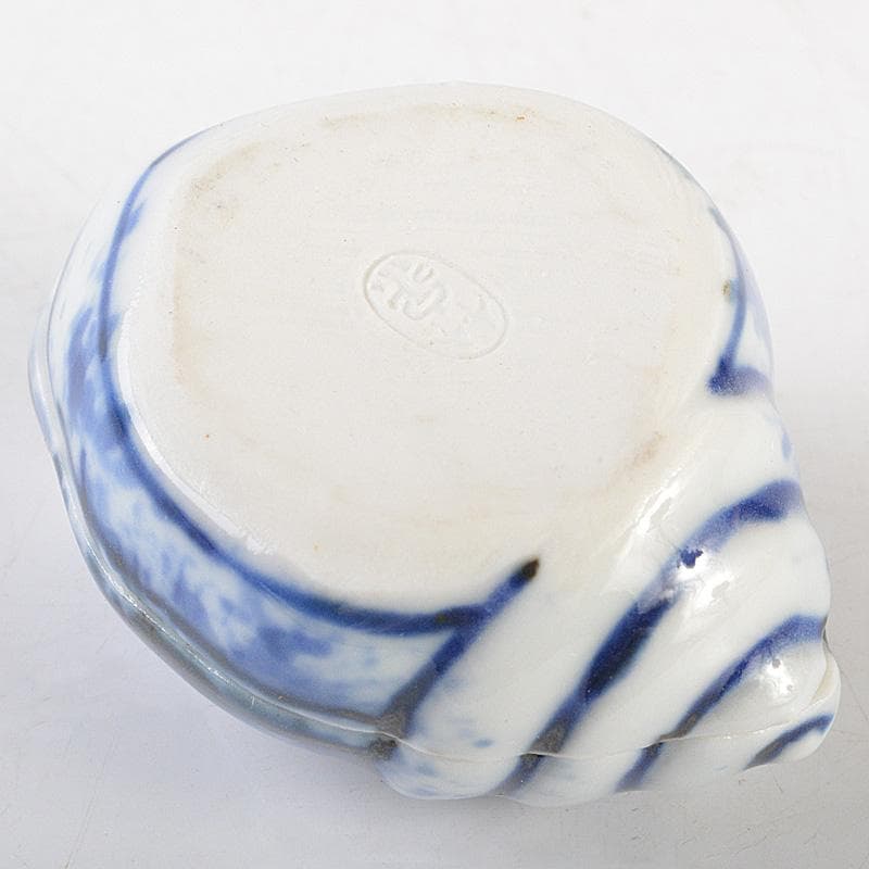 茶道具　平安　竹泉造　倣青華磁　貝香合　共箱　M　R7314