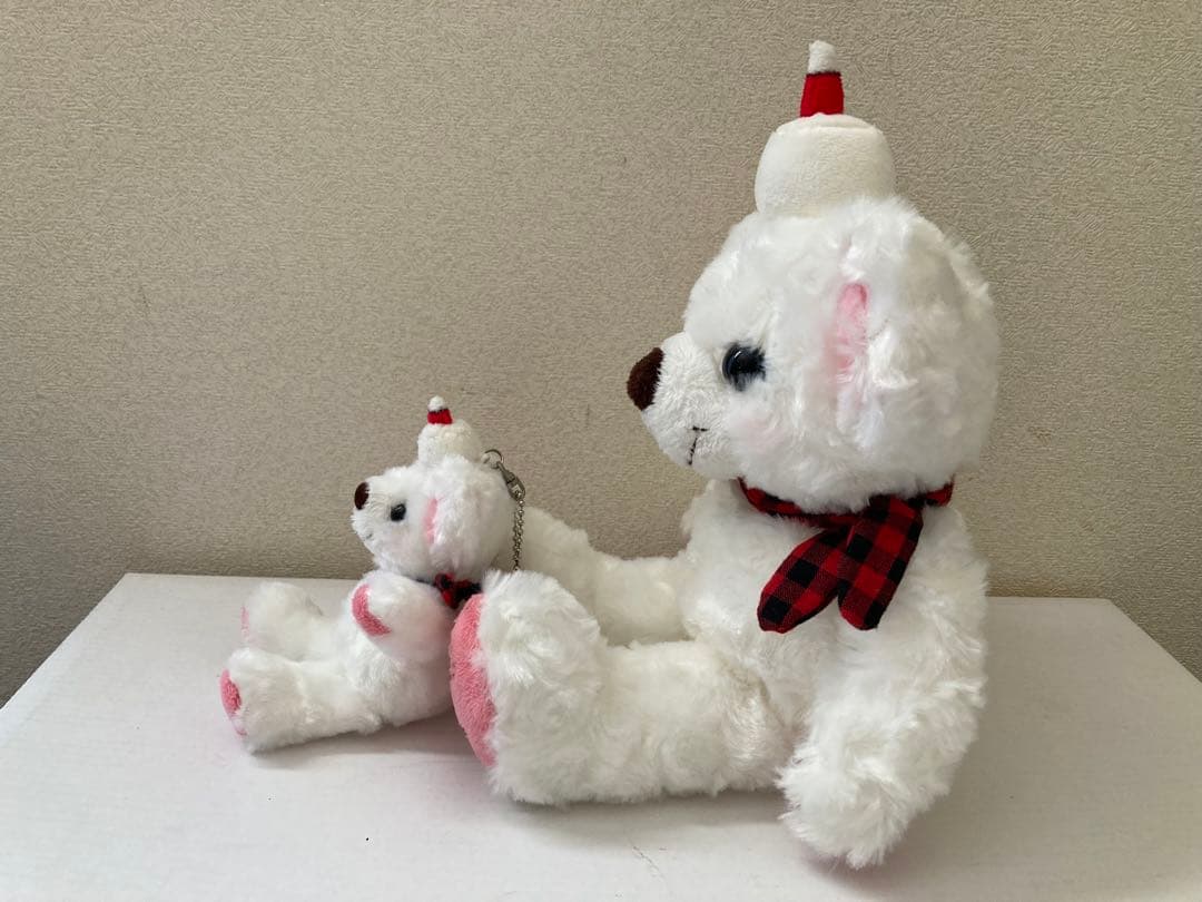 K*z様 レア希少　ご当地ベア京都タワー　テディベアぬいぐるみ　大小2体セット藤