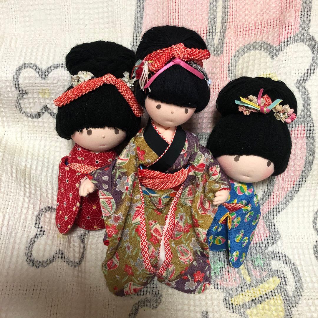 米山京子　米山京子風　和服　着物　人形　3体セット　中古品