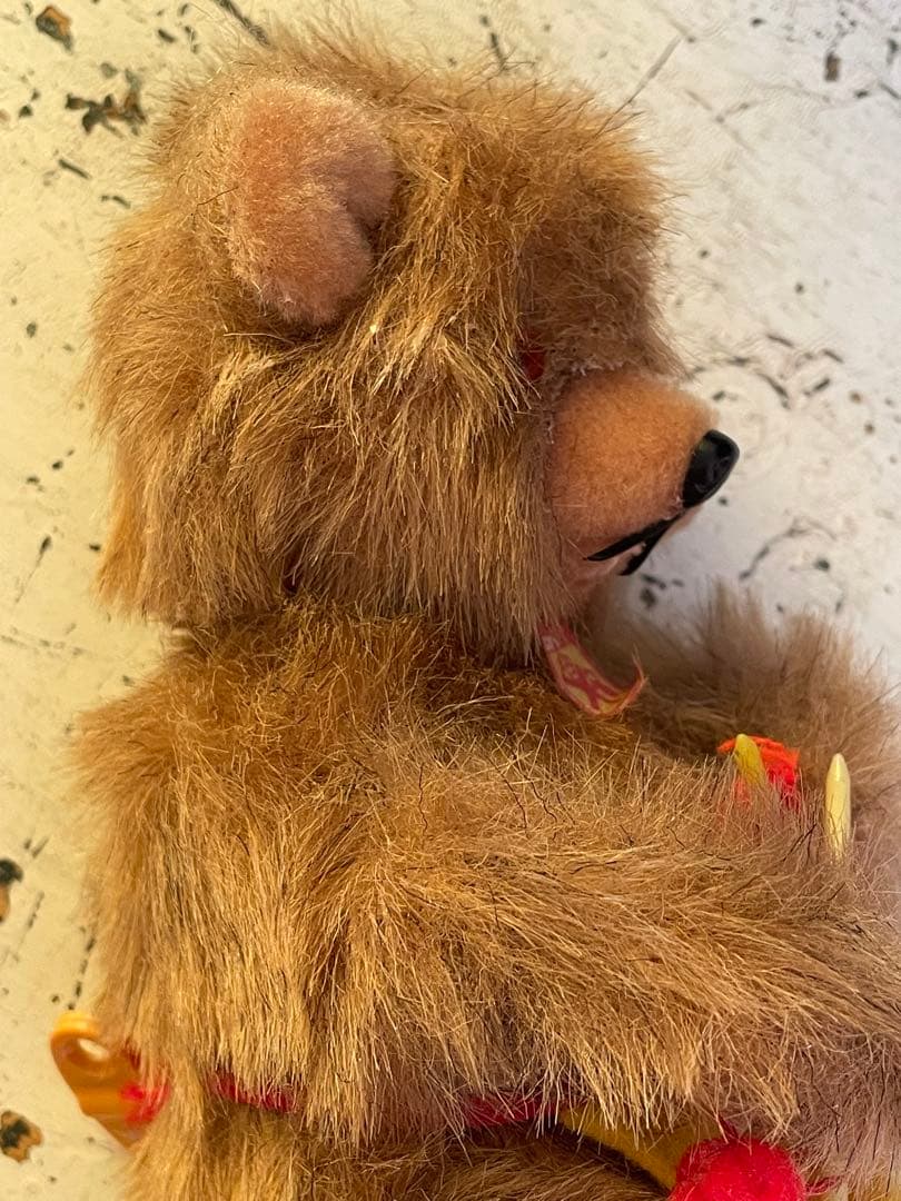 美品　ヴィンテージ　ゼンマイ　編み物ベア アンティークベア　ドイツ