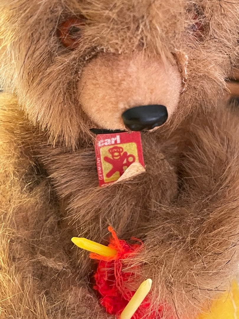 美品　ヴィンテージ　ゼンマイ　編み物ベア アンティークベア　ドイツ