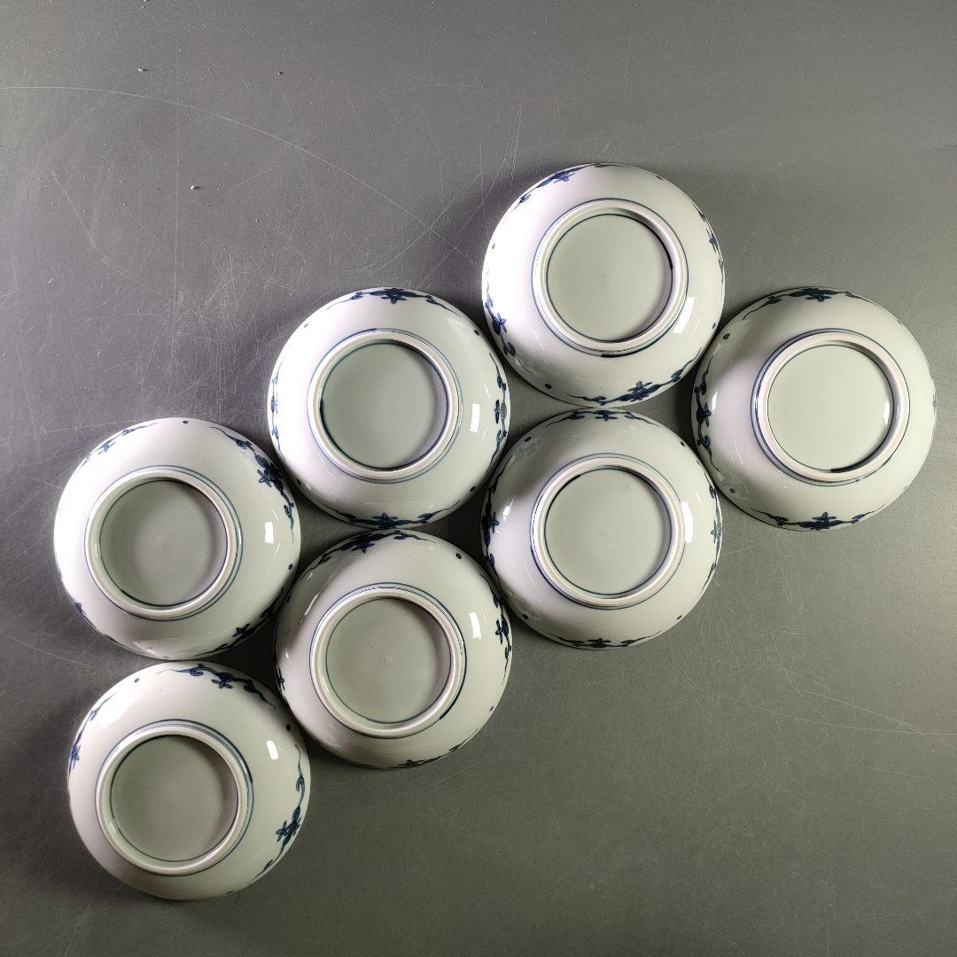 A940-5/萬暦意鳳凰画中皿7客/小皿/小鉢/向付/銘々皿/色絵/