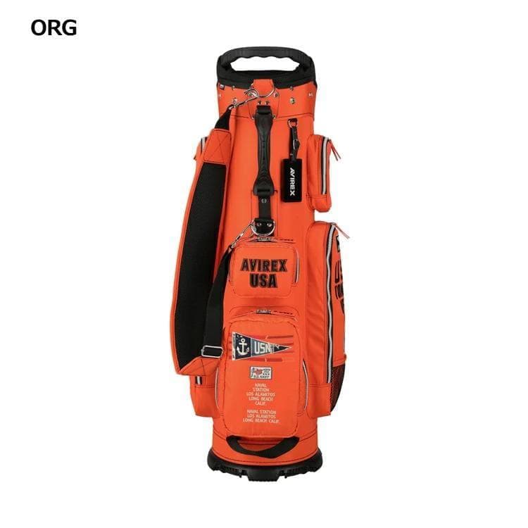 新品 AVIREX アヴィレックスゴルフ キャディバッグ オレンジ