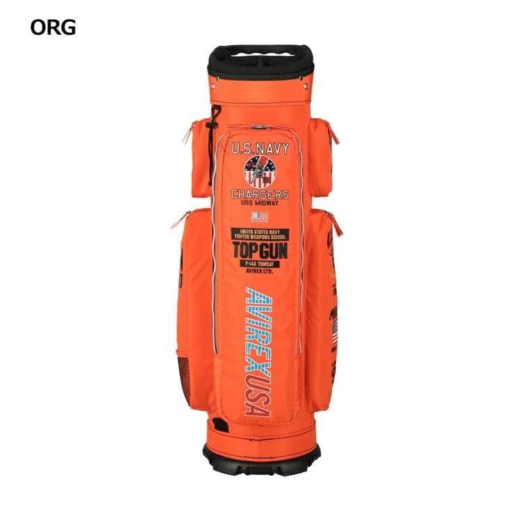 新品 AVIREX アヴィレックスゴルフ キャディバッグ オレンジ