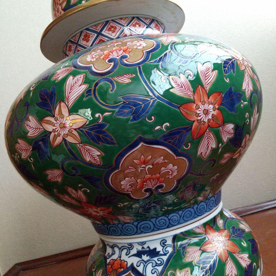 錦彩 壺 壷 藤井錦彩 ?? 飾り壷 在銘 大きい