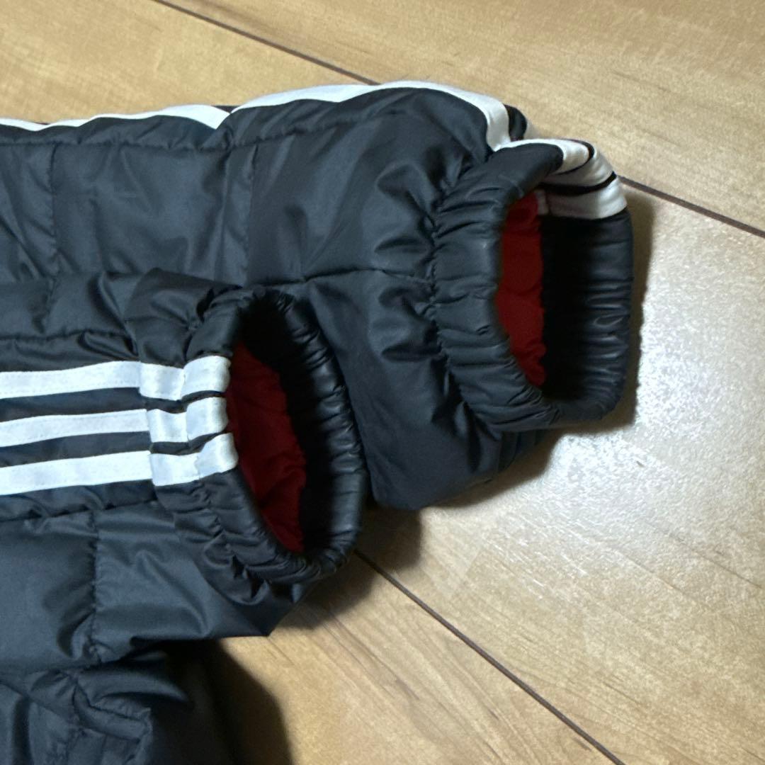 【美品】アディダス ベンチコート ジュニア ブラック/レッド 150cm