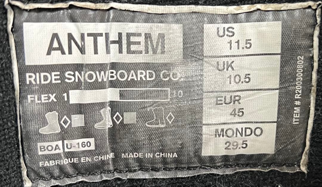 【即日発送】RIDE スノボブーツ　ANTHEM アンセム 29.5cm