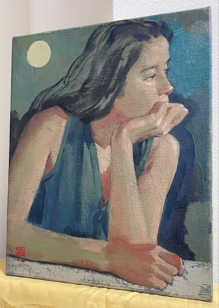 上田耕造 油彩 1998年作 F3 原画 真作保証 1点もの