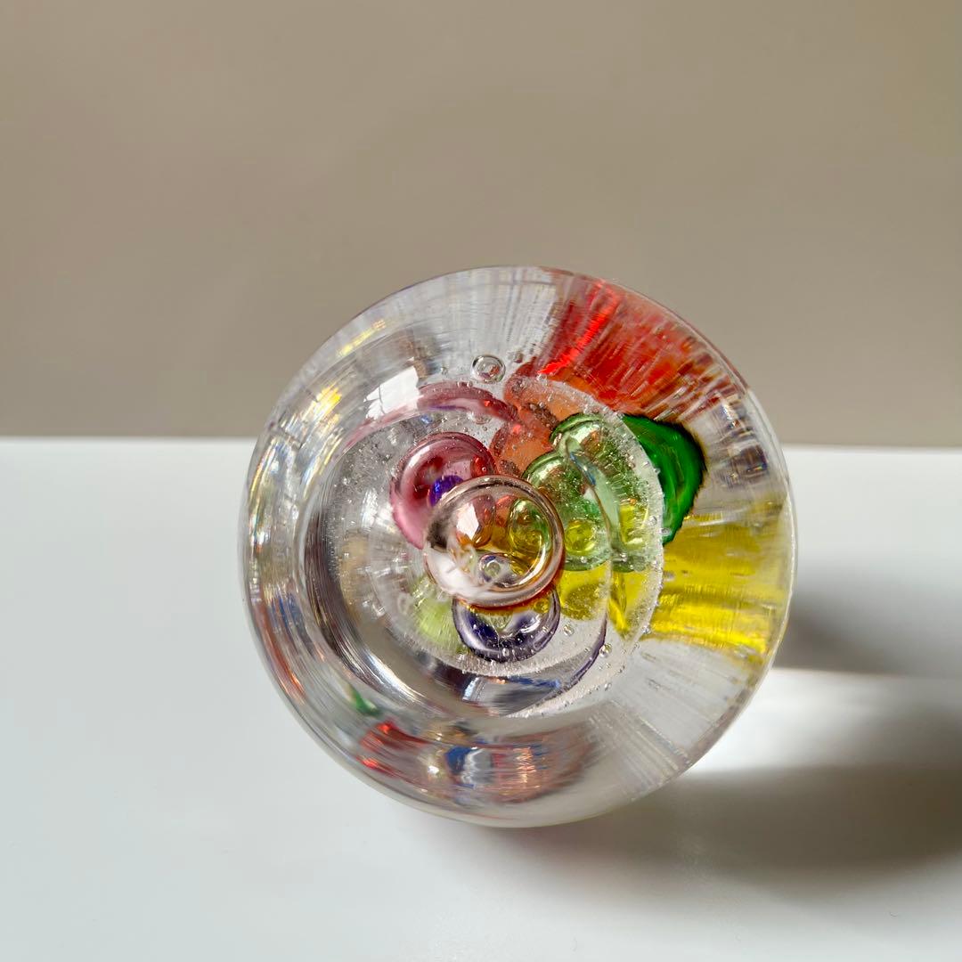 安田泰三　ガラス　洋梨　ペーパーウェイト