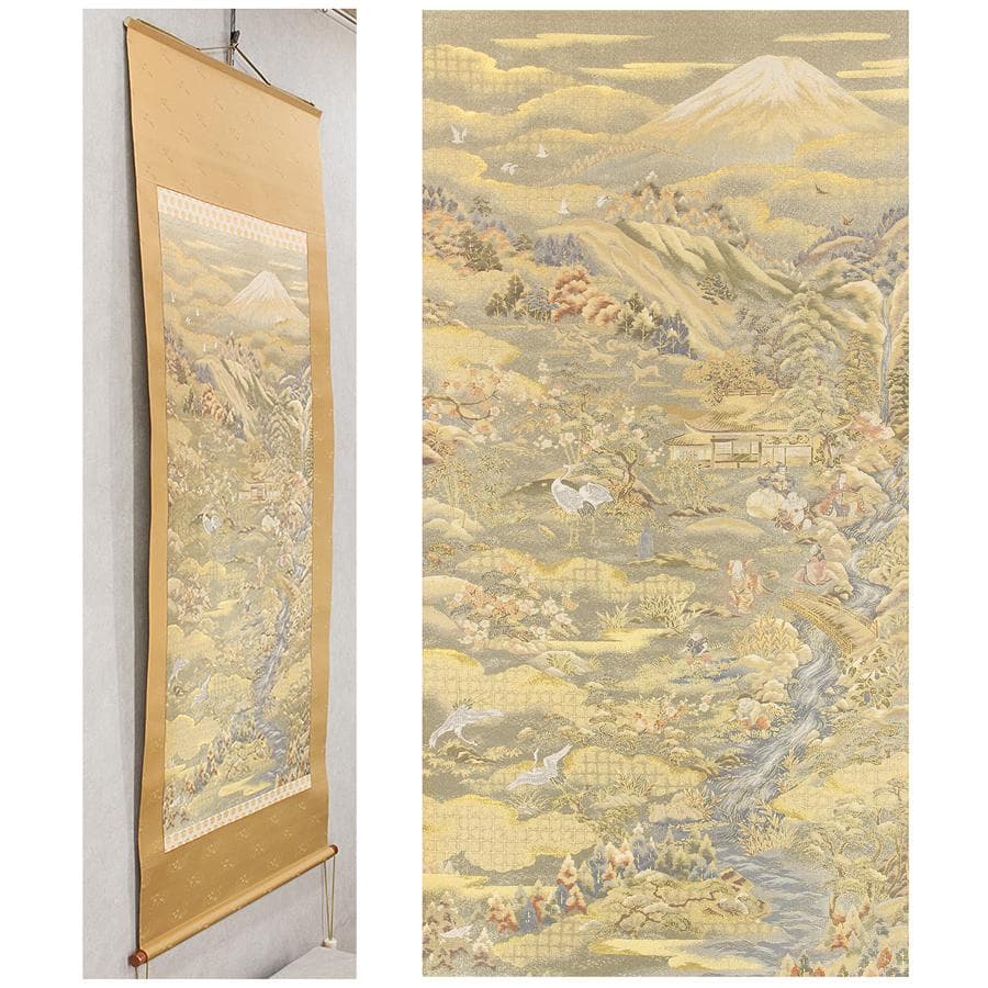 掛軸 高級西陣織 十寿円満図 購入金額100万超 縁起物