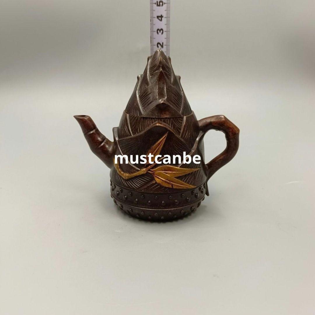 銅器 竹子茶壺 銅壺 茶道具 文房具 工芸品 置物