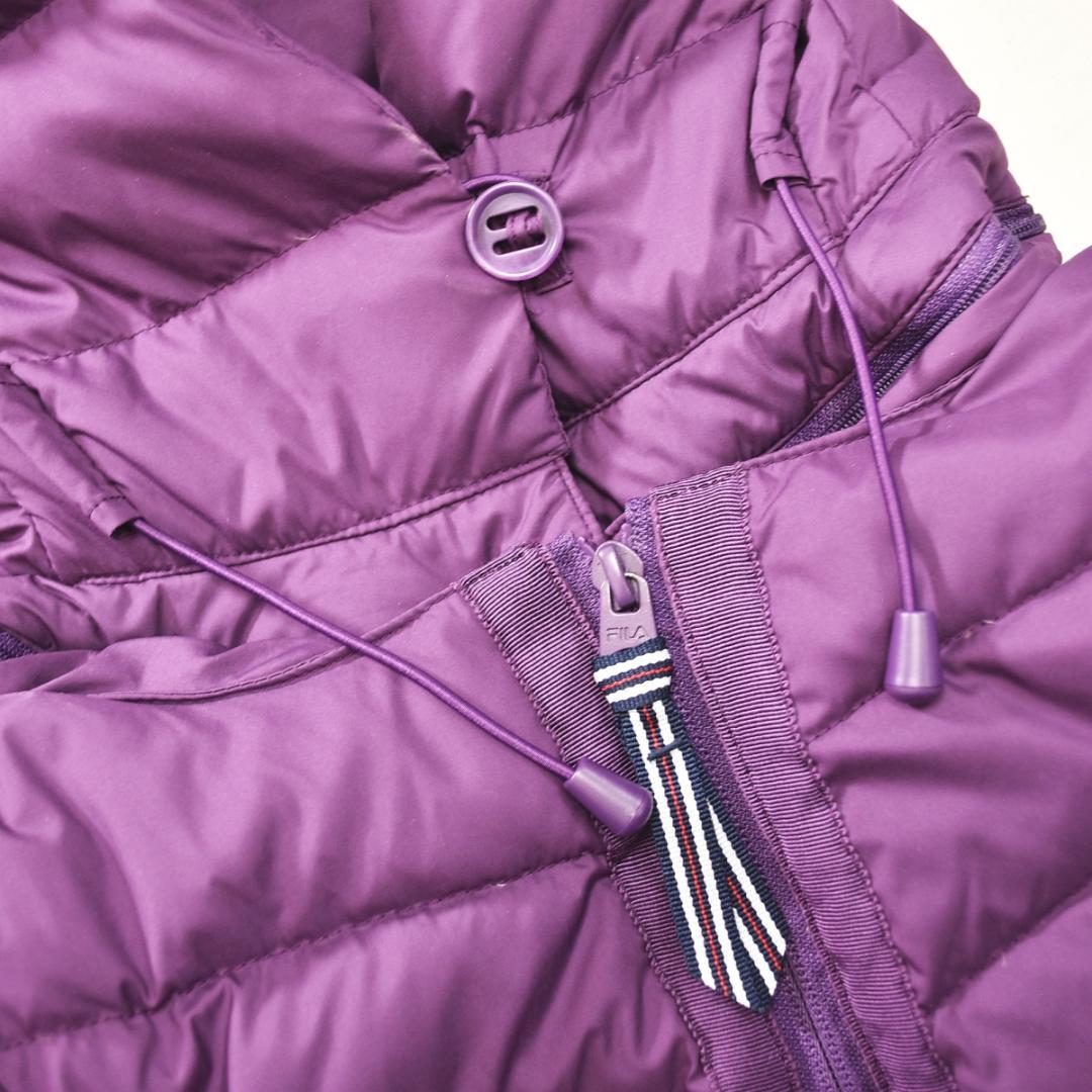【人気】 【上質】 フィラゴルフ ロング ダウンジャケット M パープル ♪