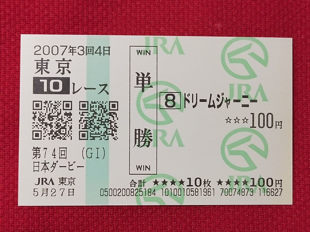 ◆　競馬　JRA　◆　ドリームジャーニー　　◆日本ダービー◆ボールペン　馬券付き