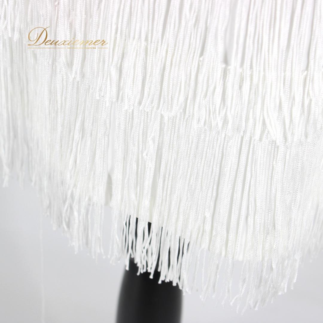 【美品 社交ダンス衣装】ワンピース ドレス ラテン 白 ホワイト フリンジ 無地